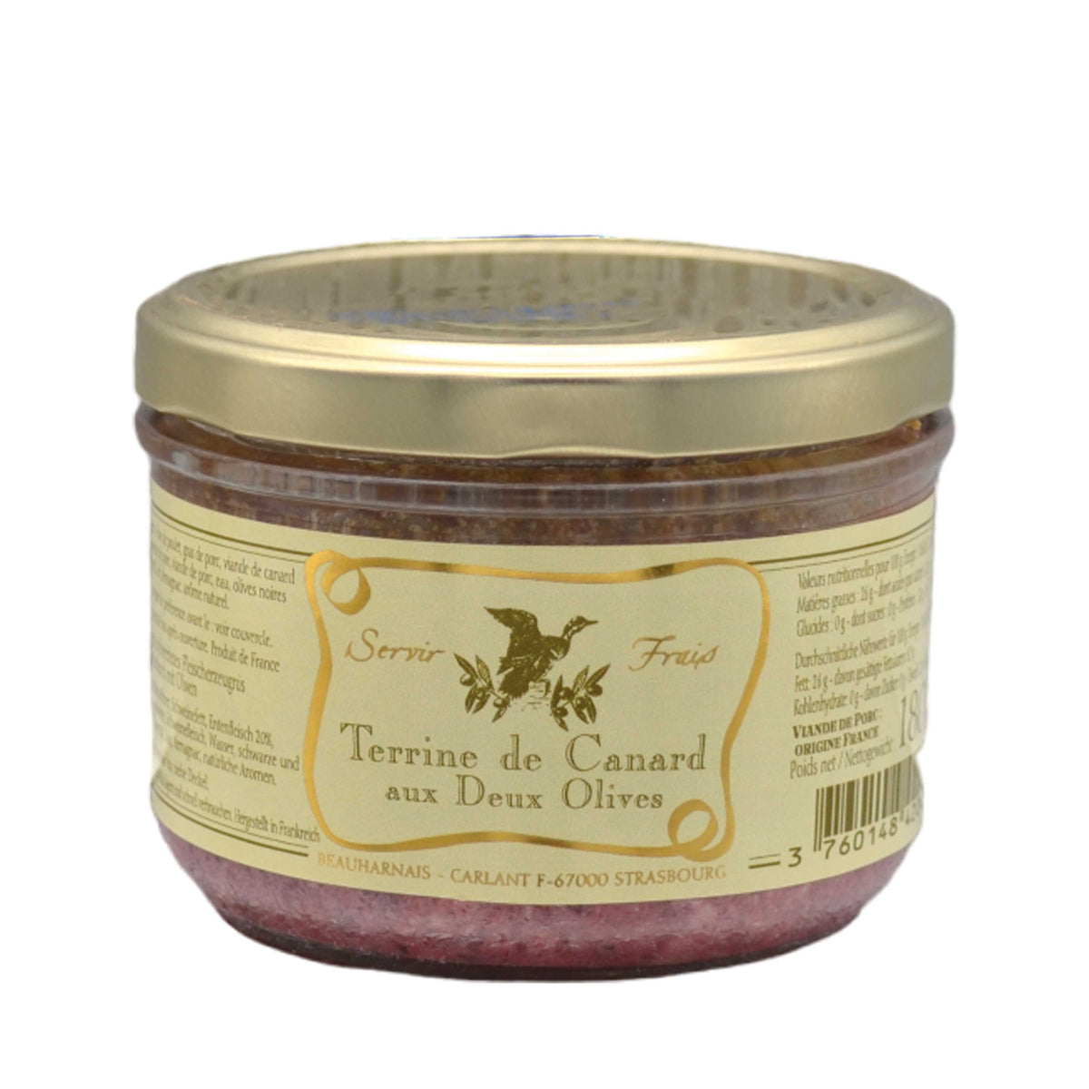 Ententerrine mit Oliven von Beauharnais, 180g, Grundpreis 2,19 EUR / 100g