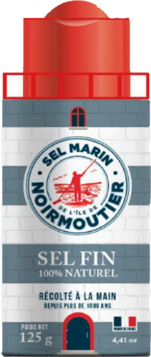 Feines Meersalz, Noirmoutier, Leuchtturm, 125 g, Grundpreis EUR 3,64 € / 100g